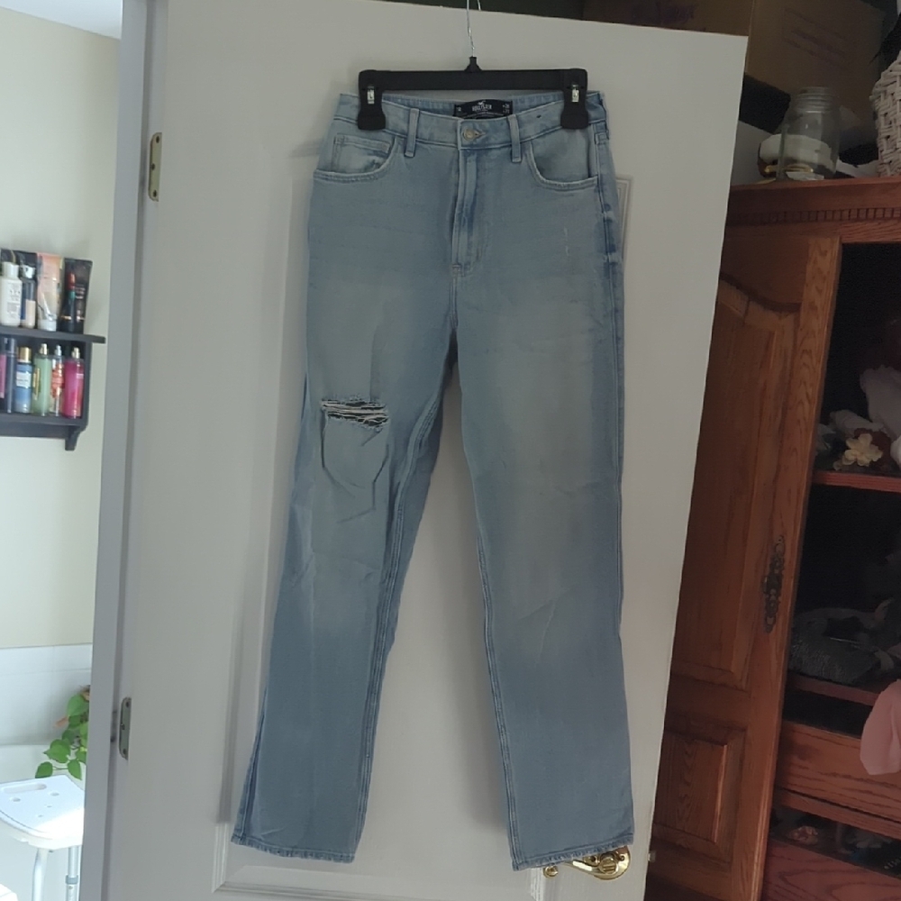 Ultra High Rise Stacked Vintage Straight HollisterWomen's Light Blue Jeans